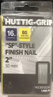 HUTTIG-GRIP 16 Ga SF-Style Finish Nail 2” 50mm Long Electro-Galv 1000 Box