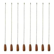 8pcs 12 Inch Ceiling Fan Pull Chain Beaded Ball Chains Extension Cord Brown