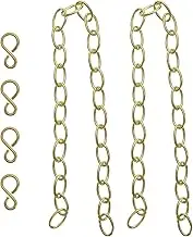 SG Store 2PCS Basin Chain with S-Shaped Hook Brass Bathtub Sink Stopper Chain 30cm 11.8" Long Plug Chain for Bathtub Kitchen Sink Washbasin