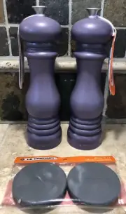 Set of 2 "Matte Ametist" Purple LE CREUSET Salt & Pepper Mill Grinders with Caps