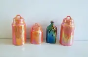 RAE DUNN Halloween Luster CROW BONES PICKLED BRAINS BUGS POTION Jar Canister Set