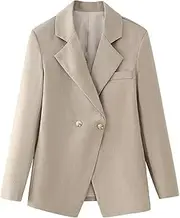 [Generic] Women's Casual Commuting Long-Sleeved Waist Slim Jacket Notched Lapel Office Lightweight Jacket
