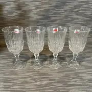 4 - Fostoria Stemware CLEAR Water Goblets VTG Footed Glassware Stemware