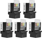 5 Pack Cat5e Keystone Jack Insert Tool-Less Type RJ45 Connectors RJ45 Keystone Jack 90 Degree Female for Wall Plates, Patch Panels, Patch Cables, Ethernet Cables