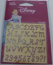 NEW SEALED VTG 2003 Plaid Disney 46519 Brass Stencil Alphabet & Numbers Taiwan