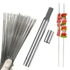 Barbecue Sign Stainless Steel Hygienic Skewers 100pcs