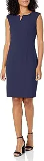 [Kasper] Women's Sheath Dress W/Cut Out & Bar Trim