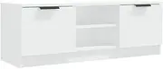 [vidaXL] TV Cabinet Indoor Living Room Bedroom TV Stand Unit Storage Side HiFi Media Cabinet Sideboard Home Organiser White Engineered Wood
