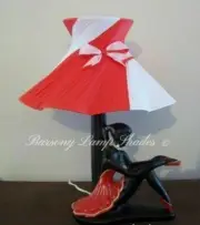PLASTIC RIBBON RED & WHITE LARGE LAMPSHADE for BARSONY LADY LAMP