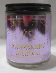 Bath & Body Works Single Wick Mason Jar Scented Candle RASPBERRY MIMOSA ess oils