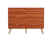 Walnut 6 Chest of Drawers Storage Cabinet Storage Bedroom