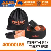 40000lbs Autofonder 6M x 4" Heavy Duty 4WD Snatch Strap Tow Strap Recovery Kit