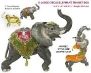 X-Large Circus Elephant Jeweled Trinket Box with Austrian Crystals
