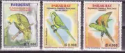 PARAGUAY 2003 FAUNA LOROS 3 VALORES NUEVOS MNH