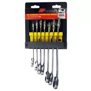 PT10201 - PkTool - 7pc METRIC REVERSIBLE Cr-V RATCHET COMBINATION SPANNER SET