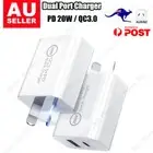 2PACK 20W Dual USB Type-C Fast Wall Charger PD Charge Adapter For iphone Android