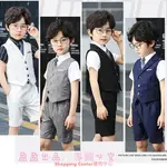 【新品熱賣】90-170CM 男童馬甲套裝兒童西裝畢業小禮服男童禮服婚禮花童禮服演出禮服男童拍照禮服男童帥氣套裝紅色套裝