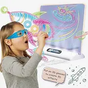 3D Fluorescent Drawing Board Magic Luminous Three-Dimensional Writing Board Graffiti Board Light Puzzle Children Drawing Board