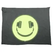 Headphone Smile Glow In The Dark - Funny Novelty Soft Sport Microfiber Towel
