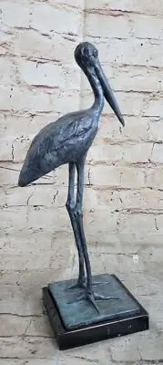 BRONZE SCULPTURE HAND MADE STATUE REMBRANDT BUGATTI STORK EXOTIC BIRD ARTWORK NR