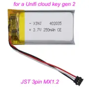 3.7V 250mAh 0.92Wh Li Li-ion Battery 402035 3Pin MX1.2 For Unifi cloud key gen 2