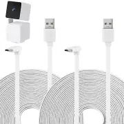 2 Pack 25FT USB Power Extension Cable for WYZE Cam Pan V3 90 Degree Flat Cord