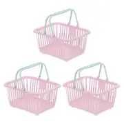 Mini Shopping Baskets with Handles Small Tiny Baskets, 3Pcs, Purple