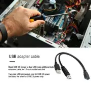 USB 3.0 Female to Dual USB Male Extra Power Data Y Splitter Extension Cable Cord