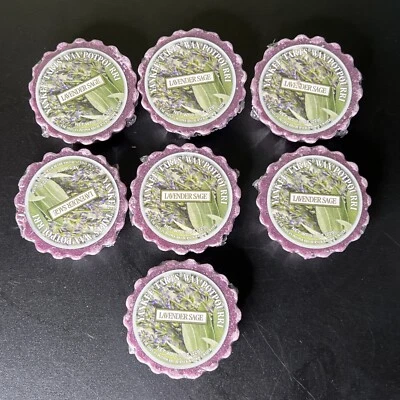 Yankee Candle Lavender Sage Wax Melt Lot Of 7 New Sealed Discontinued