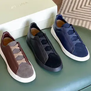 Leann代購~Zegna杰尼亞Triple Stitch運動鞋輕便易穿時尚平底鞋潮