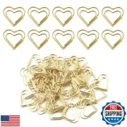 100pcs Mini Gold Heart Paper Clips, Small Cute Love Shaped Paper Clips Stainl