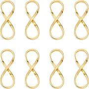 FASHEWELRY 10Pcs Infinity Brass 14K Gold Filled Charms Permanent Jewelry Connect Pendants Large Hole Infinity Symbol Metal Zipper Pull Bracelet Charms for Crafts DIY Jewelry Making Findings, Brass, No