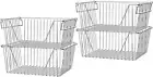Large Stackable Storage Baskets Cabinet Organizer Sturdy Metal Wire Pantry Freez