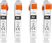 4 Go Inks Black Ink Cartridges to Replace CLI-8Bk Compatible/Non-OEM for PIXMA & Pixus Printers