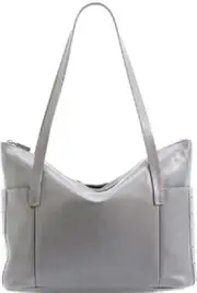 Hammitt Women's Addie Large Embossed Leather Tote Bag, Steel Blue, One Size