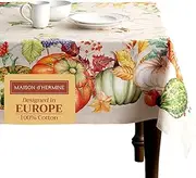 Maison d' Hermine Table Cloth 100% Cotton Decorative Tablecover Washable Rectangle Tablecloths, Dining, Buffet Parties & Wedding Use, Lumina - Thanksgiving/Christmas 60"x90" 38 - Lumina