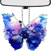 Butterfly Ornaments for Tree | Crystal Animal Ornament - 2D Glitter Rainbow Maker Flying Animal Pendant for Home Door Window