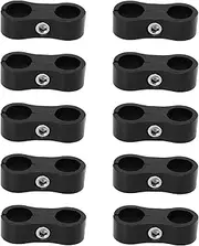 10PCS 6AN Hose Separator Clamp Aluminum Alloy Fuel Line Separator Ideal for 3/8 Brake Lines And Water Pipe