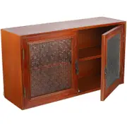 Living Room Storage Cupboards Countertop Storage Cabinet Wood Organizer Rectangular Shape Brown 45.00X25.00X14.00CM Organization 1Pcs