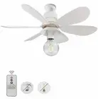 Socket Fan Light with Remote, 16.5 Inch Flush Mount Ceiling Fan 6 Blades no bulb