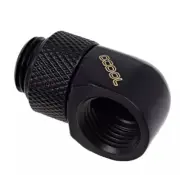 Alphacool Eiszapfen G1/4" Male to Female Extender, 90 Degree Rotary, Deep Black
