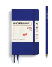 [LEUCHTTURM1917] Weekly Planner & Notebook 2025, Pocket (A6) Softcover in Ink