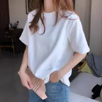 在飛比找蝦皮購物優惠-1IQB 短袖T恤女夏季新款韓版寬鬆學生百搭素色短袖上衣潮