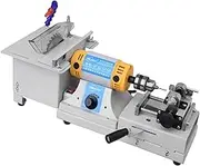 750W Rock Polishing Machine with Adjustable Speed Lathe Polisher for Grinding, Cutting, Drilling, Lapidary Table Equipment with Flexible Shaft/Handle/Water Pipe Universal