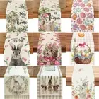 Egg Happy Easter Table Runner Rabbit Bunny Placemat Easter Tablecloth Dining