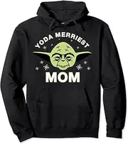 [STAR WARS] Christmas Yoda Merriest Mom Pullover Hoodie