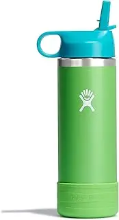 Hydro Flask 18 Oz Kids Wide Mouth Straw Cap and Boot Grass