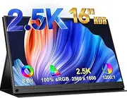EVICIV 16" 2560x1600 QHD Portable Gaming Monitor, HDR FreeSync, Matte IPS, Eye Care, 2.5K