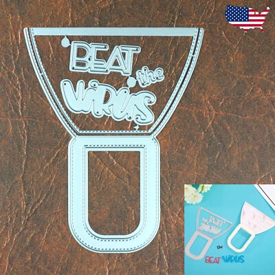 Beat The Virus Face Covering w Stitching Cutting & Embossing Dies Pandemic
