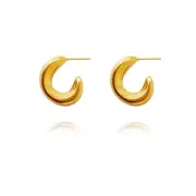 Culturesse Maude 20mm Contemporary Curve Earrings Jewellery 18K Gold Plating